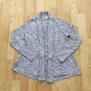 LOFT Petite XS blue heathered open front cardigan